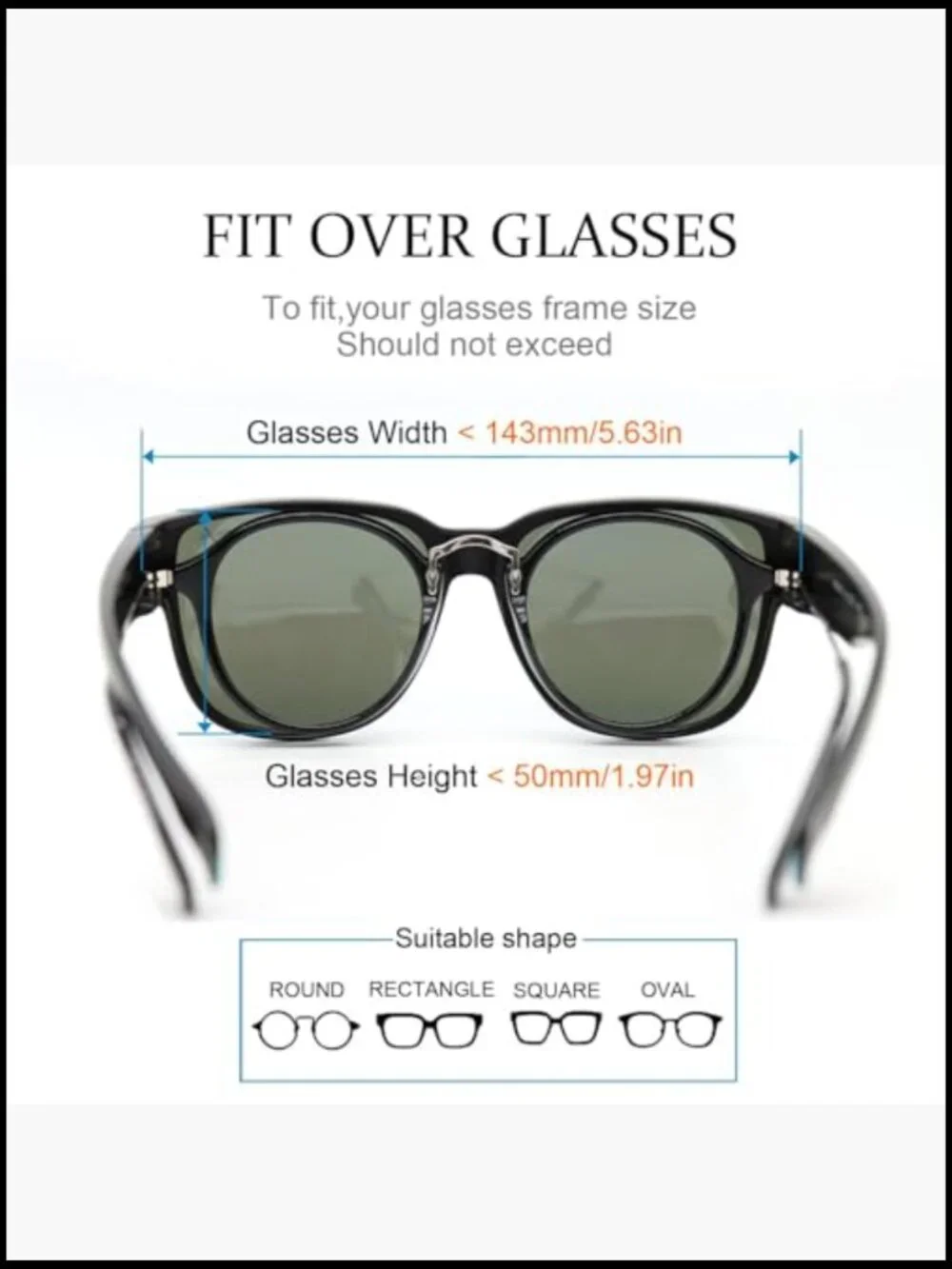 Polarized Fit Over Glasses Sunglasses UV Protection for Driving Fishing